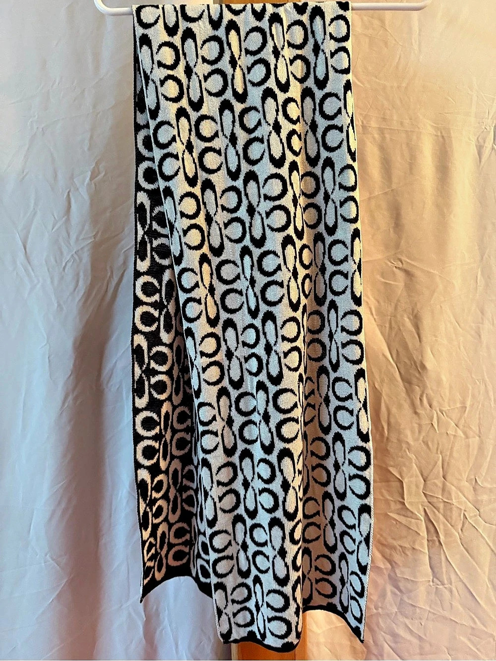Women's Black & White Coach Scarf